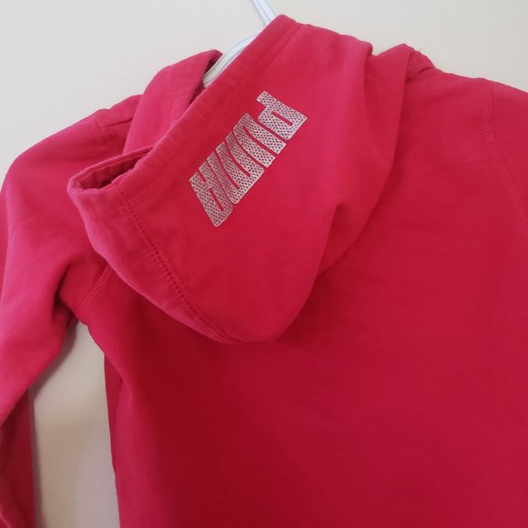 🦋UNISEX Pink Puma Glitter Sweatshirt Pull Hoodie - Picture 5 of 8